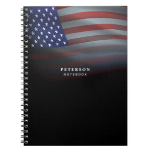 Carnet Drapeau USA Dégradé Transparent Noir