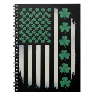 Carnet Drapeaux américains Shamrocks Fête de la Saint-Pat