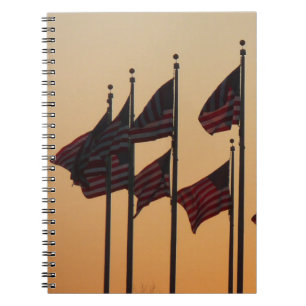 Carnet Drapeaux au coucher du soleil American Patriotic U