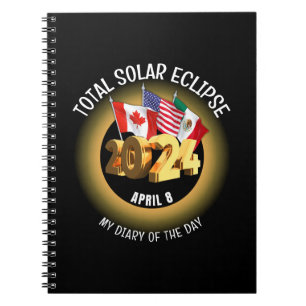 Carnet Drapeaux ÉCLIPSE SOLAIRE TOTALE 2024 sur mesure