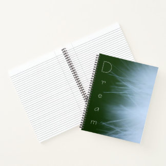 Carnet "Dream" avec Wispy Dandelion Fluff Arrière - plan