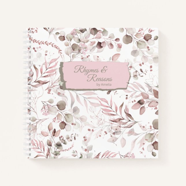Carnet Dreamy Foliage Motif Blush ID817 (Devant)