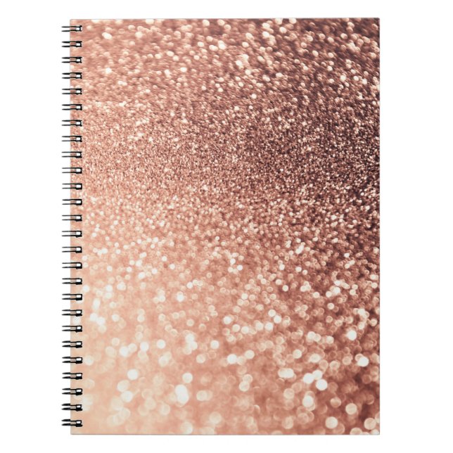 Carnet Dreamy Rose Gold Parties scintillant - Peach Glitt (Devant)