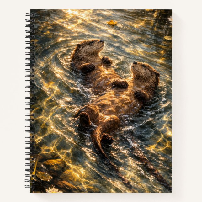 Carnet Drifting Together | River Otter Art | Notebook (Devant)