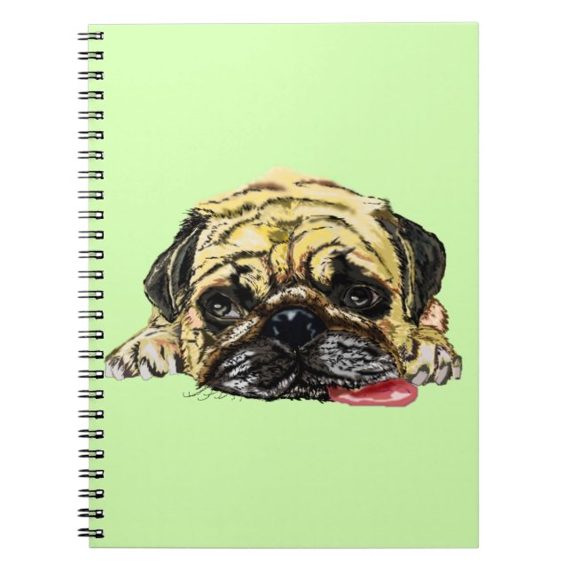 Carnet drôle avec chien Carlin - Vos couleurs (Devant)