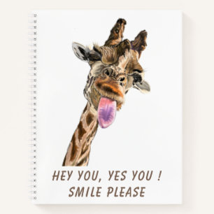 Carnet drôle avec Giraffe Joueuse - Smile