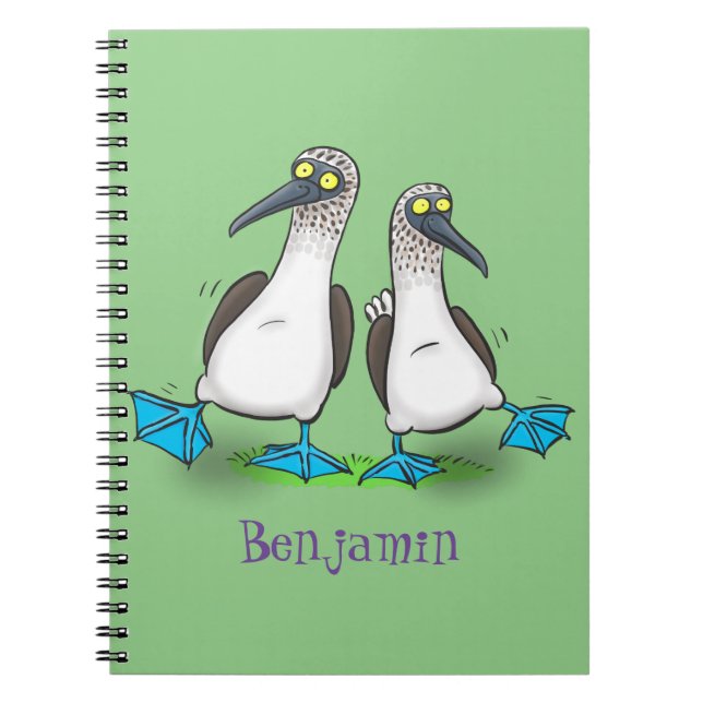 Carnet Drôle bleu pieds croisés dessin de dessins animés (Devant)