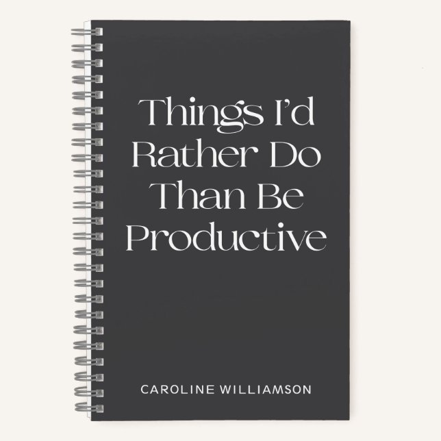 Carnet Drôle Citation Lazy Procrastination Personnalisée (Recto)