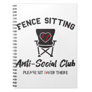 Carnet Drôle clôture assis Anti Social Club Baseball Soft