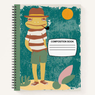 Carnet Drôle Composition spirale fumeuse de grenouille
