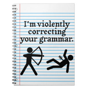 Carnet Drôle "Correction Silencieuse De Votre Grammaire"