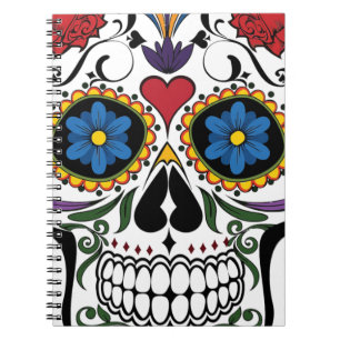 Carnet Drôle crâne floral