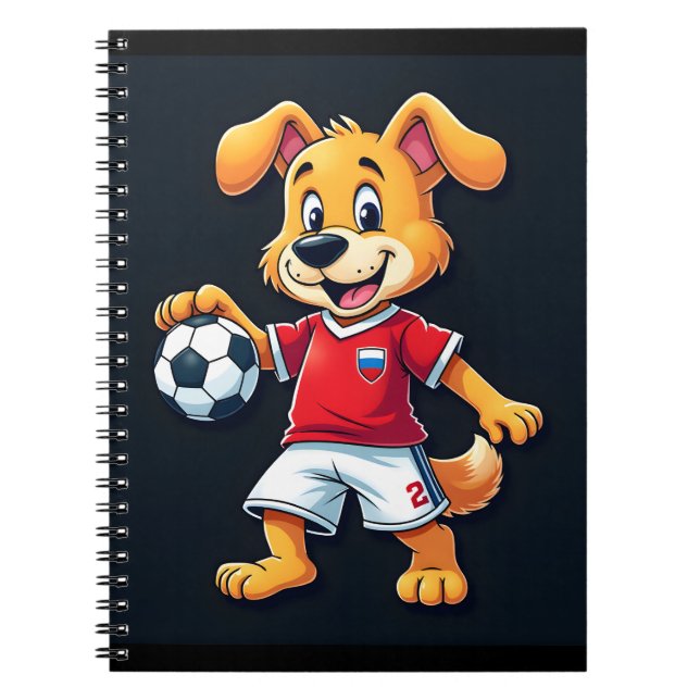 Carnet Drôle Dabbing Chien Russie Soccer Jersey Russe Foo (Devant)