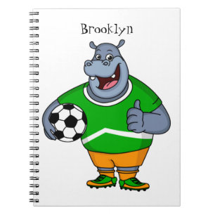 Carnet Drôle de joueur de football hippo dessin humoristi