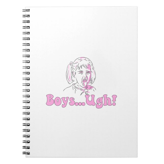 Carnet Drôle dessin animé mème de fille - "garçons...ough (Devant)