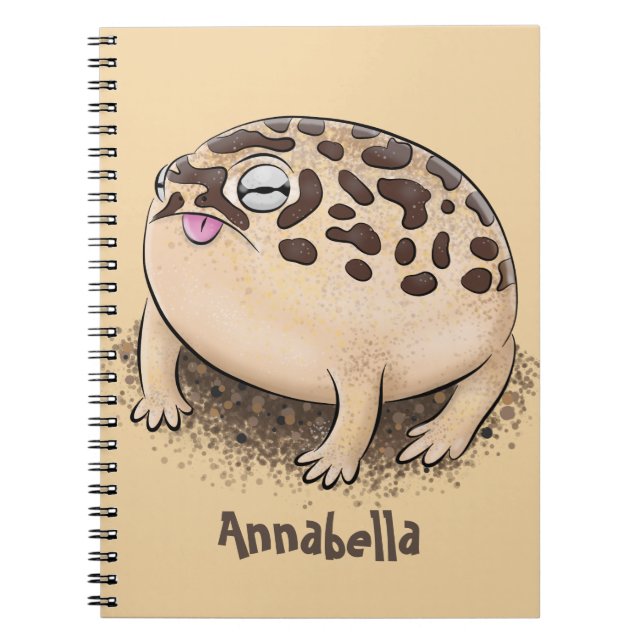 Carnet Drôle dessin de grenouille à pluie dans le désert (Devant)