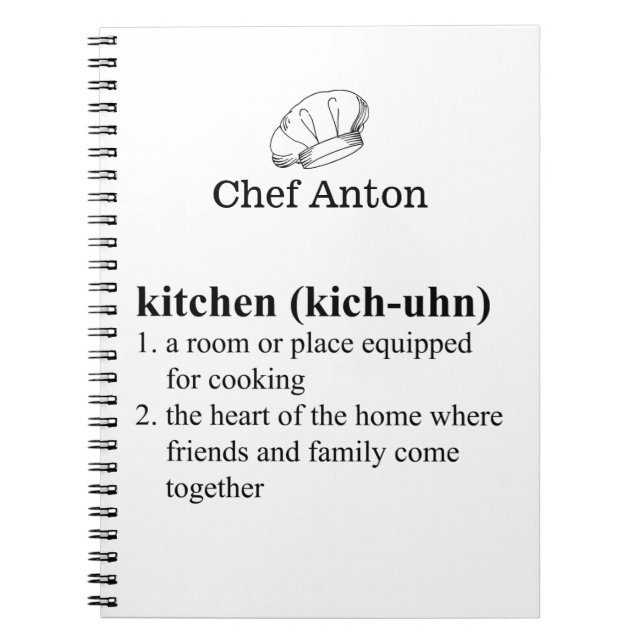 Carnet Drôle Dictionnaire de cuisine Définition Accueil C (Devant)