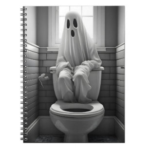 Carnet Drôle fantôme assis dans les toilettes