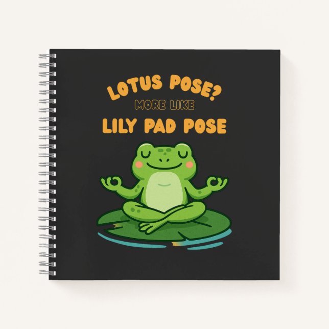 Carnet Drôle Frog Yoga Cartoon Lotus Lily Poche Conceptio (Devant)