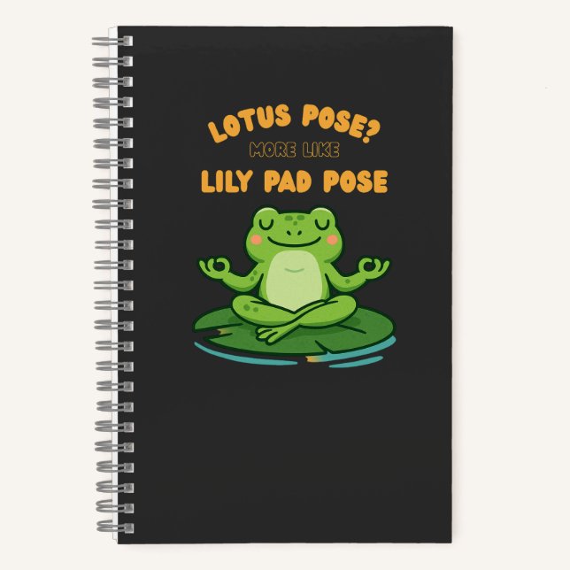Carnet Drôle Frog Yoga Cartoon Lotus Lily Poche Conceptio (Recto)