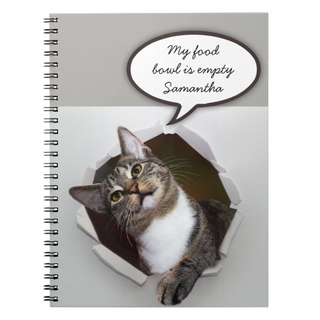 Carnet Drôle Interrupteur Chat Message personnalisé (Devant)