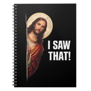 Carnet Drôle Jésus "Je l'ai vu" design de meme chrétien