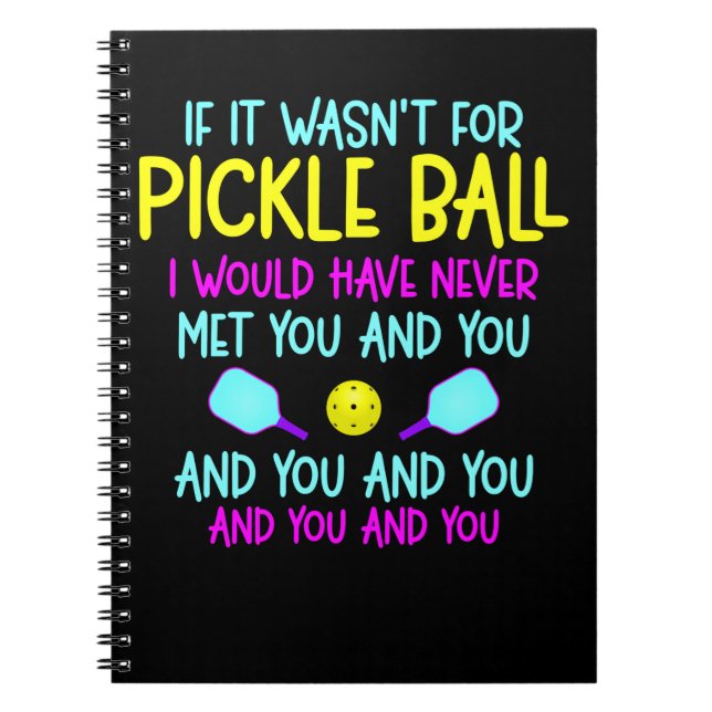 Carnet Drôle Joueur de Pickleball Team Quote (Devant)