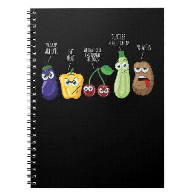 Carnet Drôle Légumes Humour Vegan Sarcastic Citation (Devant)
