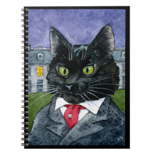 Carnet drôle mignon de chat noir