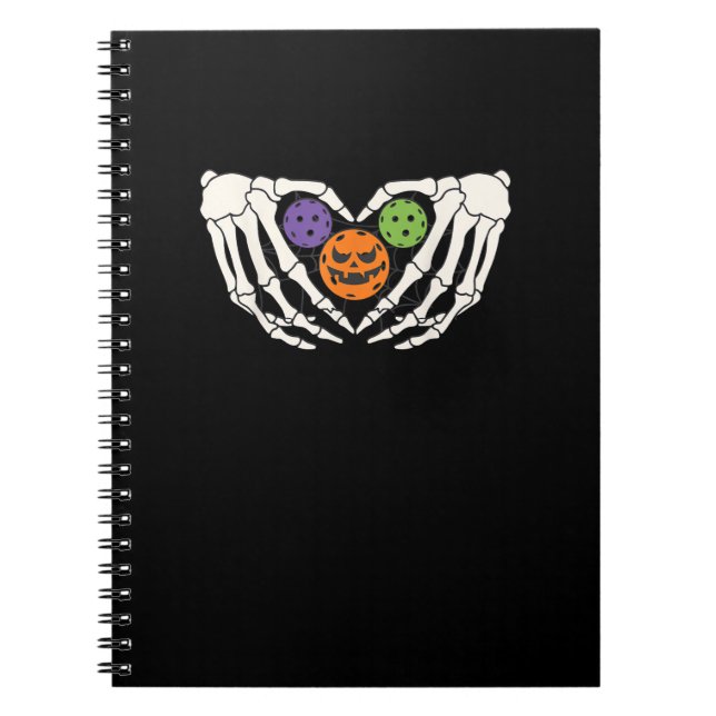 Carnet Drôle Pickle Halloween Squelette Mains Coeur Pumpk (Devant)