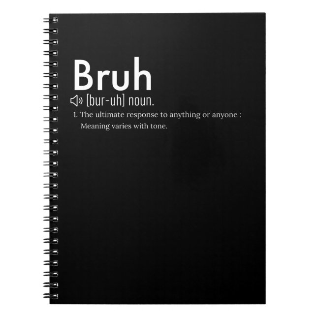 Carnet Drôle Sarcastique Bruh Définition - Citation Sarca (Devant)