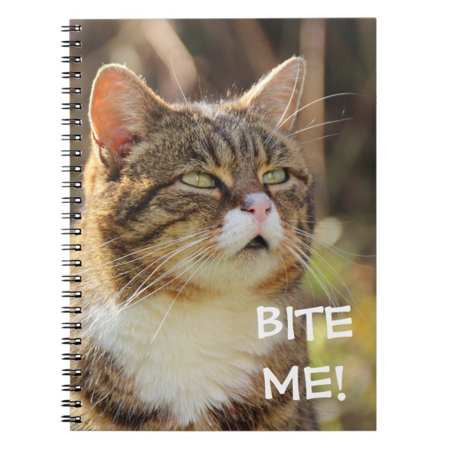 Carnet Drôle Sassy Chat avec Attitude Bite Me (Devant)