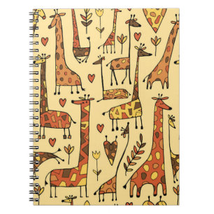 Carnet Drôle sketch de girafes, sans couture motif votre
