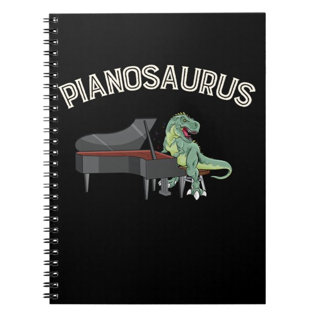 Carnet Drôle Trex Piano Player Dinosaures Musicien (Devant)