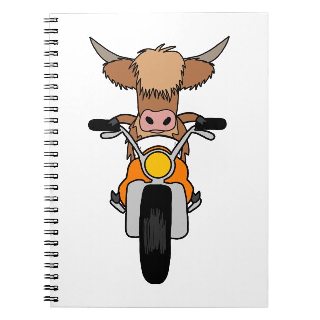 Carnet Drôle Vache Des Hautes Terres Monter Un Dessin De  (Devant)