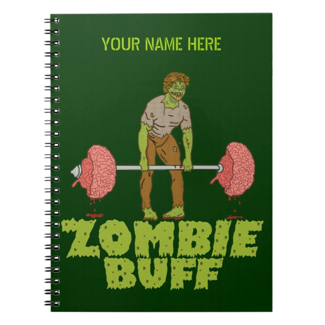 Carnet Drôle Zombie Buff Poids Lifter (Devant)
