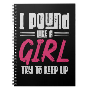Carnet Drummer Girl Drumset Femme Drum Musicien