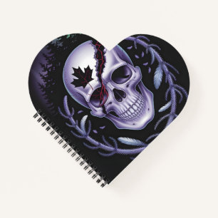 Carnet du coeur du crâne gothique
