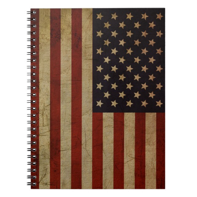Carnet du drapeau américain vintage Grunge (Devant)