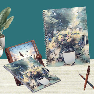 Carnet du jardinier photo bleu aquarelle