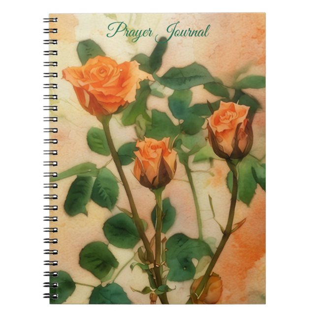 Carnet du Journal de prière d'art Rose d'Orange (Devant)