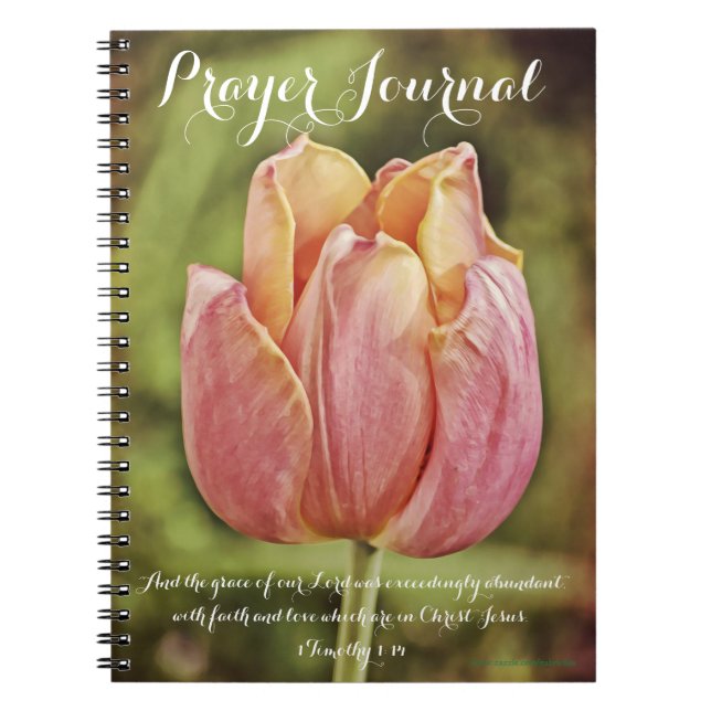 Carnet du Journal de prière de la Tulipe rose (Devant)