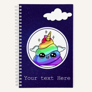 Carnet du Journal Emoji Poop de l'arc-en-ciel mign
