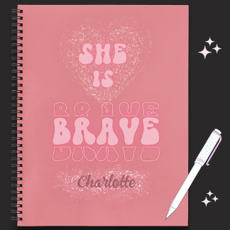 Carnet du journal rose d'or brillant
