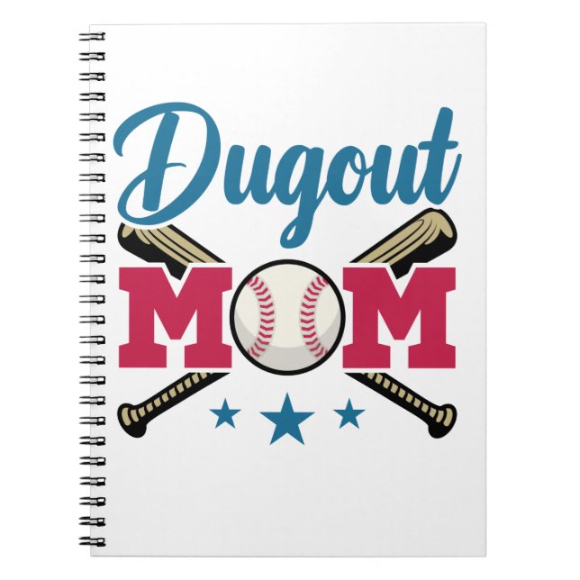 Carnet Dugout Maman Baseball Parent T-Ball Tee Ball (Devant)