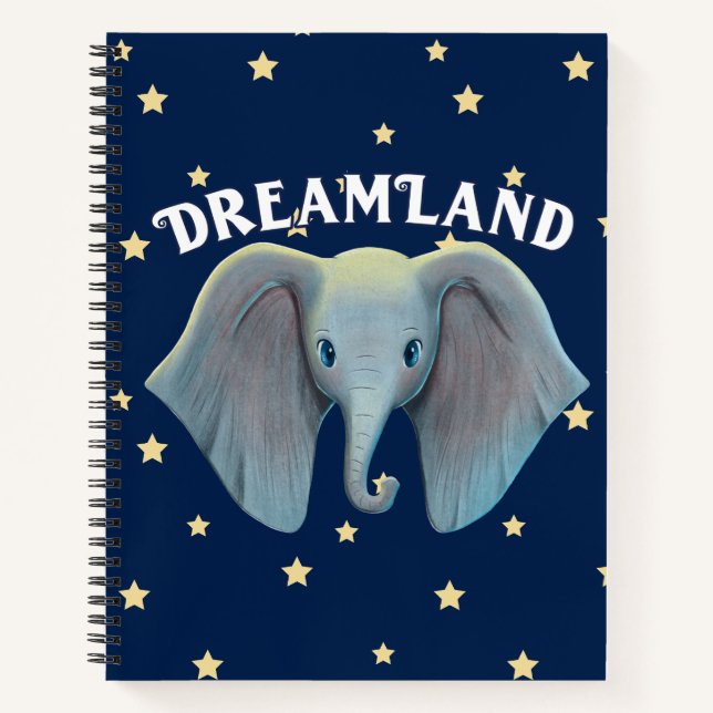 Carnet Dumbo | Cute Gros Oreilles Peint Art (Devant)