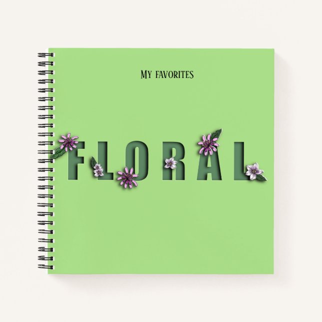 Carnet Duo floral "coupé en papier" Croquis/ligne (Devant)