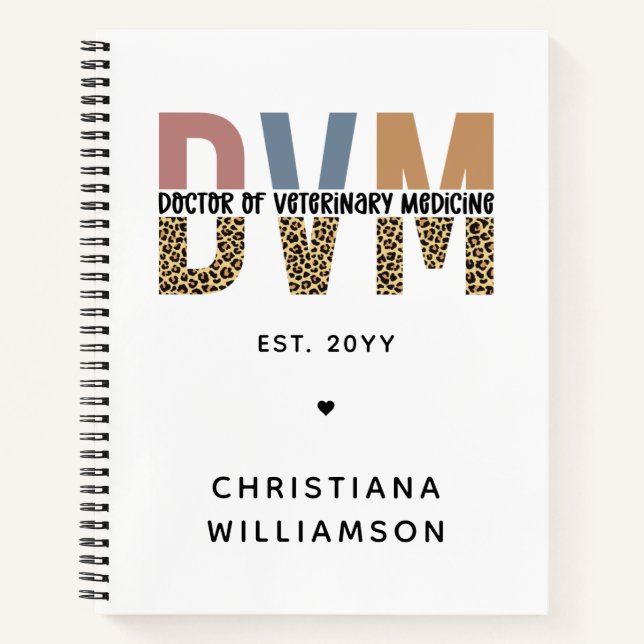 Carnet DVM personnalisé Docteur en médecine vétérinaire C (Devant)