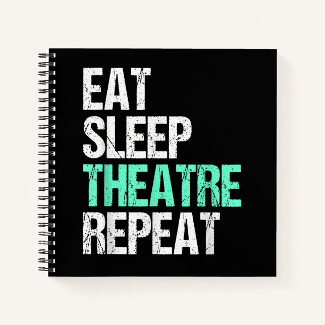 Carnet Eat Sleep Acter Répéter Funny Acteur Acteur Cadeau (Devant)