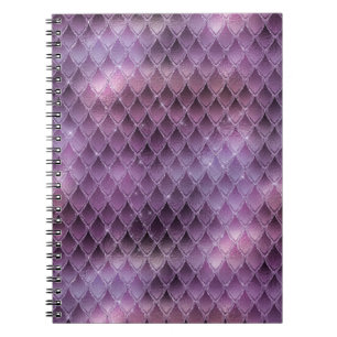Carnet Écailles de Dragon Pailletées et Ombrées de Violet